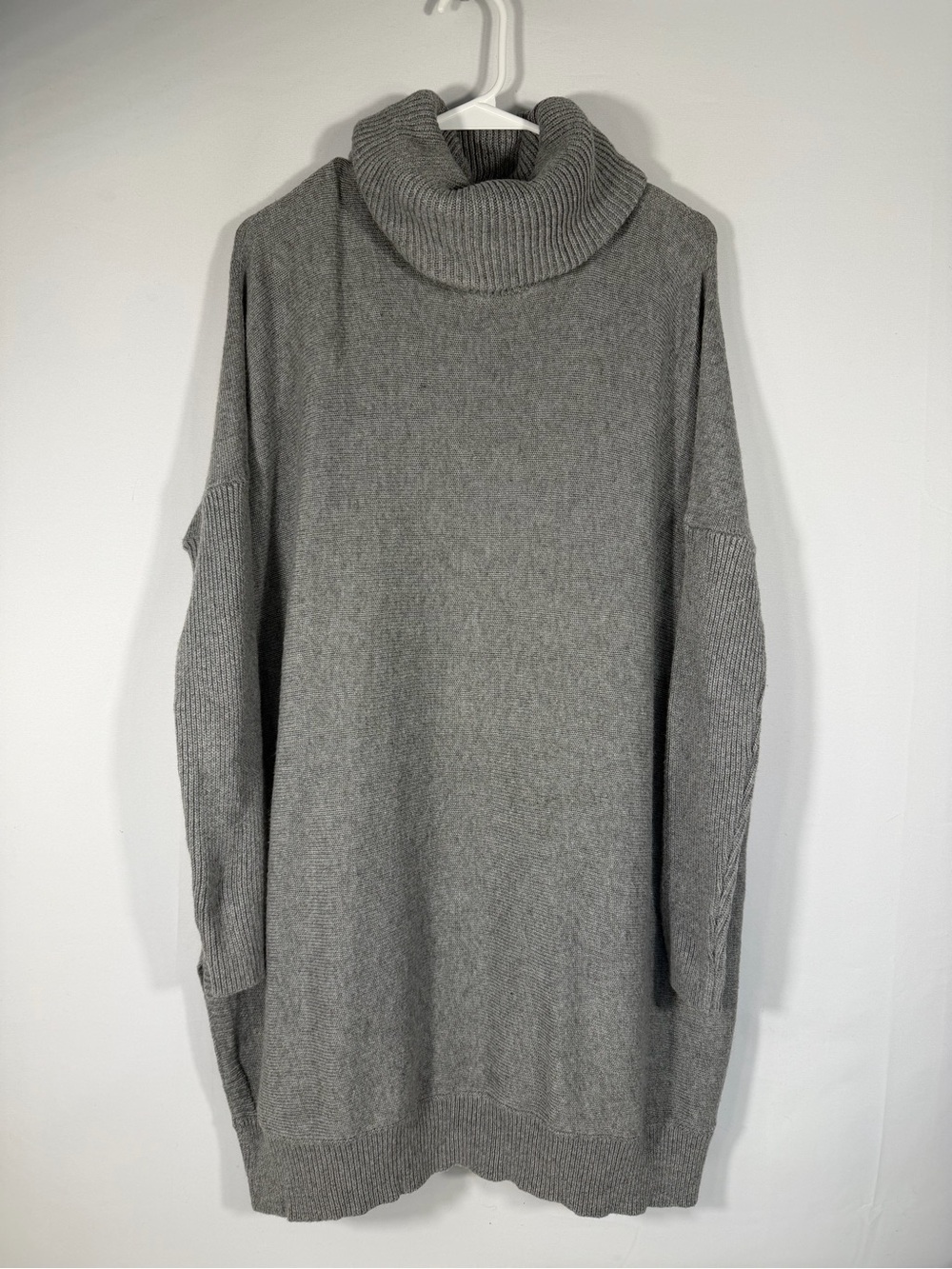 Boden Wool Cashmere Blend Oversized Gray Cowl Neck Tunic Sweater Size 12